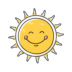 smiling sun vector icon, smiling sun vector illustration - simple illustration of smiling sun, perfect for logos,and smiling sun -themed designs.
