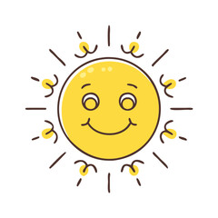 smiling sun vector icon, smiling sun vector illustration - simple illustration of smiling sun, perfect for logos,and smiling sun -themed designs.