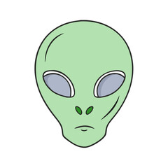 alien face vector icon, alien face vector illustration - simple illustration of alien face, perfect for logos,and alien face -themed designs.