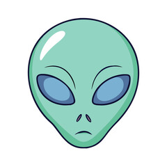 alien face vector icon, alien face vector illustration - simple illustration of alien face, perfect for logos,and alien face -themed designs.