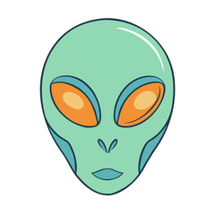 alien face vector icon, alien face vector illustration - simple illustration of alien face, perfect for logos,and alien face -themed designs.