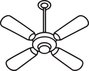Silhouette of electric fan vector