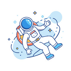 astronaut floating vector icon, astronaut floating vector illustration - simple illustration of astronaut floating, perfect for logos,and astronaut floating -themed designs.