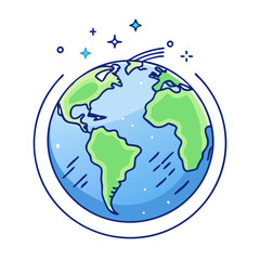 aurora borealis from space icon, aurora borealis from space vector.