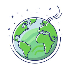 aurora borealis from space icon, aurora borealis from space vector.