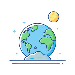 earthrise vector icon, earthrise vector illustration - simple illustration of earthrise, perfect for logos,and earthrise -themed designs.