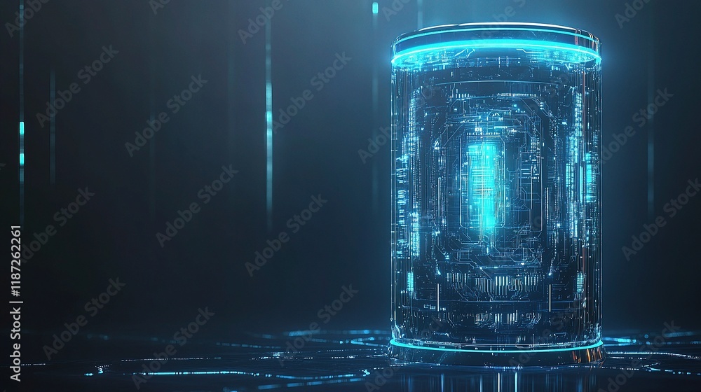 Poster intricate quantum computer with electronic circuits and glowing design