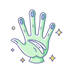 extraterrestrial hand vector icon, extraterrestrial hand vector illustration - simple illustration of extraterrestrial hand, perfect for logos,and extraterrestrial hand -themed designs.