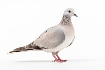 Fototapeta premium white dove symbolizing peace and harmony on a white background. Ideal for designs promoting unity, love, hope, and global peace initiatives. Perfect for use in posters, banners, websites.