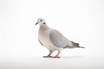 Fototapeta premium white dove symbolizing peace and harmony on a white background. Ideal for designs promoting unity, love, hope, and global peace initiatives. Perfect for use in posters, banners, websites.