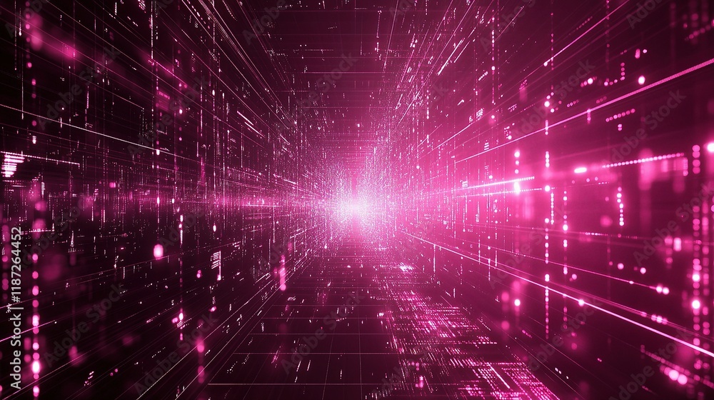Poster abstract digital background with lines and big data visualization