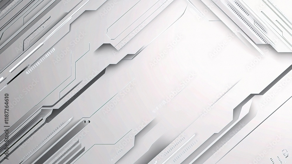 Poster modern abstract technology background with grey and white lines