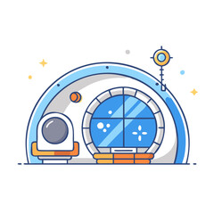 space habitat vector icon, space habitat vector illustration - simple illustration of space habitat, perfect for logos,and space habitat -themed designs.