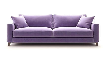Fototapeta premium Modern sofa in dusty lavender with a minimalist design and deep cushions 