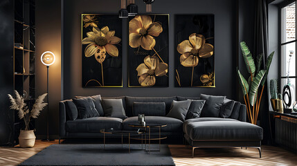 opulent leaves and a contemporary canvas wall frame