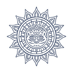 aztec sun symbol vector icon, aztec sun symbol vector illustration-simple illustration of aztec sun symbol, perfect for logos,and aztec sun symbol-themed designs.