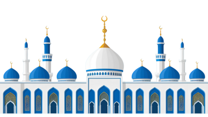 Photo of Beautiful mosque, Islamic concept isolated on transparent background