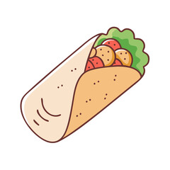burrito vector icon, burrito vector illustration-simple illustration of burrito, perfect for logos,and burrito-themed designs.