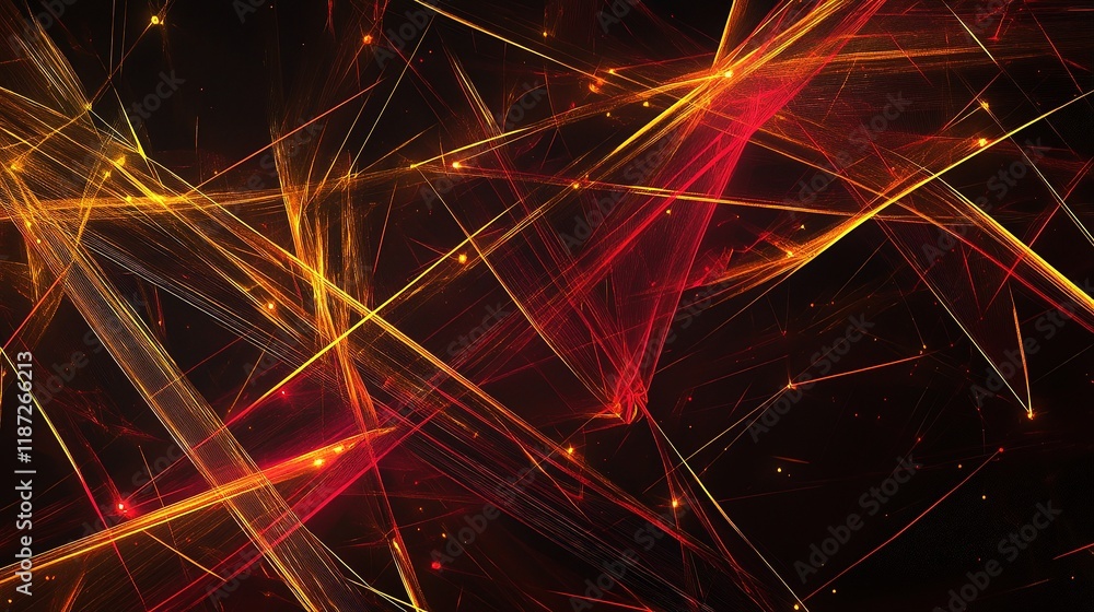 Aufkleber abstract neon plexus shapes with glowing lines in dynamic design