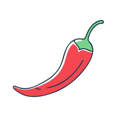 chili pepper vector icon, chili pepper vector illustration-simple illustration of chili pepper, perfect for logos,and chili pepper-themed designs.