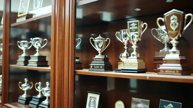 1_Shooting Club Trophy Cabinet with Awards and Medals