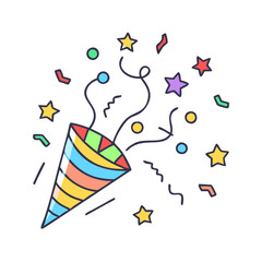 colorful confetti vector icon, colorful confetti vector illustration-simple illustration of colorful confetti, perfect for logos,and colorful confetti-themed designs.