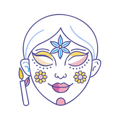 festive face paint vector icon, festive face paint vector illustration-simple illustration of festive face paint, perfect for logos,and festive face paint-themed designs.