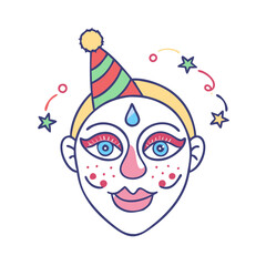 festive face paint vector icon, festive face paint vector illustration-simple illustration of festive face paint, perfect for logos,and festive face paint-themed designs.