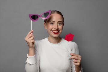 young blonde woman joking funny