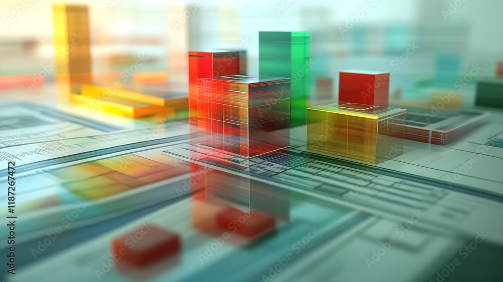 Poster highresolution visualization of financial modeling technique featuring discounted cash flow valuatio