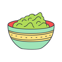 guacamole bowl vector icon, guacamole bowl vector illustration-simple illustration of guacamole bowl, perfect for logos,and guacamole bowl-themed designs.