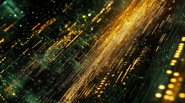 Abstract Technology Background With Overlaid Code Elements
