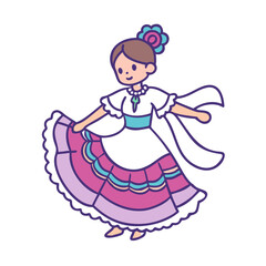 mexican folk dancer vector icon, mexican folk dancer vector illustration-simple illustration of mexican folk dancer, perfect for logos,and mexican folk dancer-themed designs.
