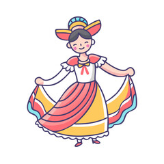 mexican folk dancer vector icon, mexican folk dancer vector illustration-simple illustration of mexican folk dancer, perfect for logos,and mexican folk dancer-themed designs.