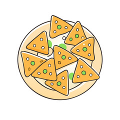 nachos with toppings vector icon, nachos with toppings vector illustration-simple illustration of nachos with toppings, perfect for logos,and nachos with toppings-themed designs.