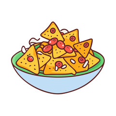 nachos with toppings vector icon, nachos with toppings vector illustration-simple illustration of nachos with toppings, perfect for logos,and nachos with toppings-themed designs.