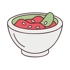 salsa bowl vector icon, salsa bowl vector illustration-simple illustration of salsa bowl, perfect for logos,and salsa bowl-themed designs.