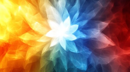 Abstract Colorful Flower Shape Design with Light and Shadow Effects
