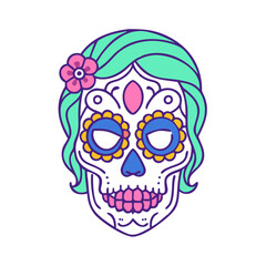 sugar skull makeup vector icon, sugar skull makeup vector illustration-simple illustration of sugar skull makeup, perfect for logos,and sugar skull makeup-themed designs.