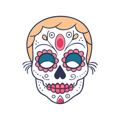 sugar skull makeup vector icon, sugar skull makeup vector illustration-simple illustration of sugar skull makeup, perfect for logos,and sugar skull makeup-themed designs.