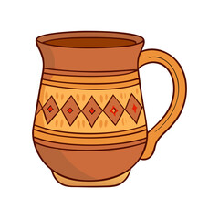 traditional pottery mug vector icon, traditional pottery mug vector illustration-simple illustration of traditional pottery mug, perfect for logos,and traditional pottery mug-themed designs.