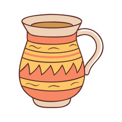traditional pottery mug vector icon, traditional pottery mug vector illustration-simple illustration of traditional pottery mug, perfect for logos,and traditional pottery mug-themed designs.