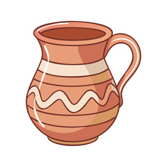 traditional pottery mug vector icon, traditional pottery mug vector illustration-simple illustration of traditional pottery mug, perfect for logos,and traditional pottery mug-themed designs.