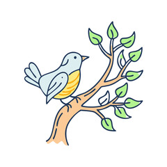 bird in a tree vector icon, bird in a tree vector illustration-simple illustration of bird in a tree, perfect for logos,and bird in a tree - themed designs.