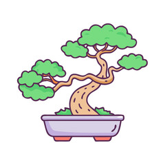 bonsai tree vector icon, bonsai tree vector illustration-simple illustration of bonsai tree, perfect for logos,and bonsai tree - themed designs.