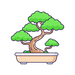bonsai tree vector icon, bonsai tree vector illustration-simple illustration of bonsai tree, perfect for logos,and bonsai tree - themed designs.