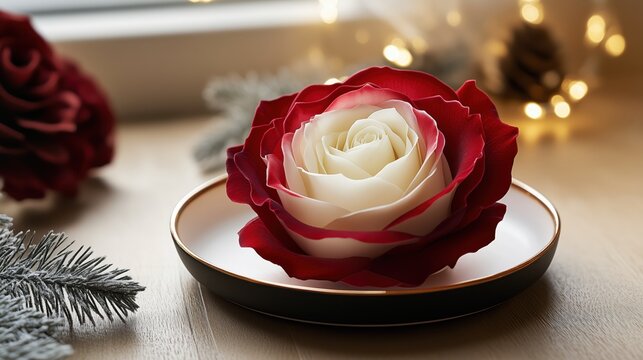 The exquisite desert rose, with its gradient of white and red, showcases nature’s artistry, perfect for floral enthusiasts and admirers of unique blooms.