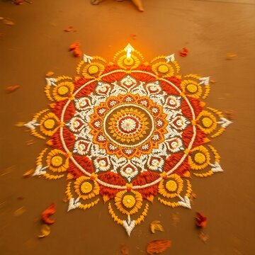 Intricate Kolam Art: Tamil Women Celebrating Tai Pongal with Traditional Rice Flour Rangoli