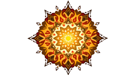 Photo of Colorful arabesque pattern design element isolated on transparent background