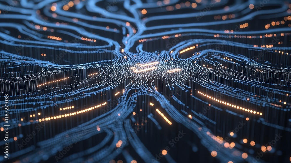 Poster digital neural connections representing advanced ai technology